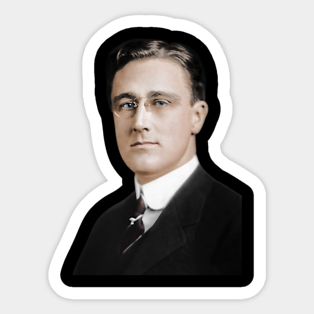 Franklin Roosevelt - Assistant Secretary of the Navy - Colorized Sticker by warishellstore